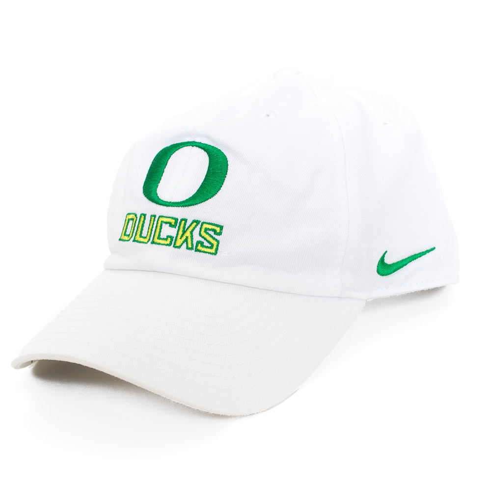 Classic Oregon O, Nike, White, Curved Bill, Cotton, Accessories, Unisex, Football, Unstructured, Twill, Club, Sideline, Adjustable, Hat, 915762